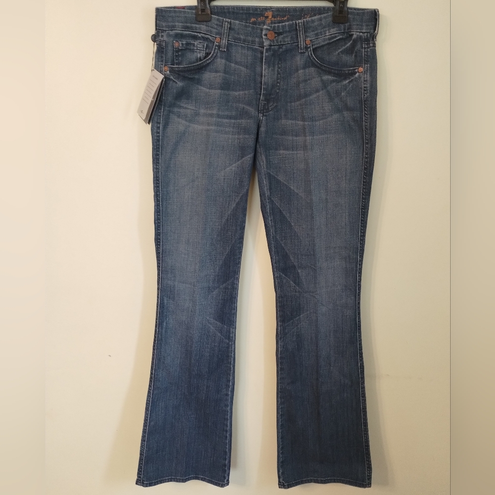 NWT 7 For All Mankind A Pocket Flare Jeans Cotton Blend Women's Size 32 - Picture 1 of 15